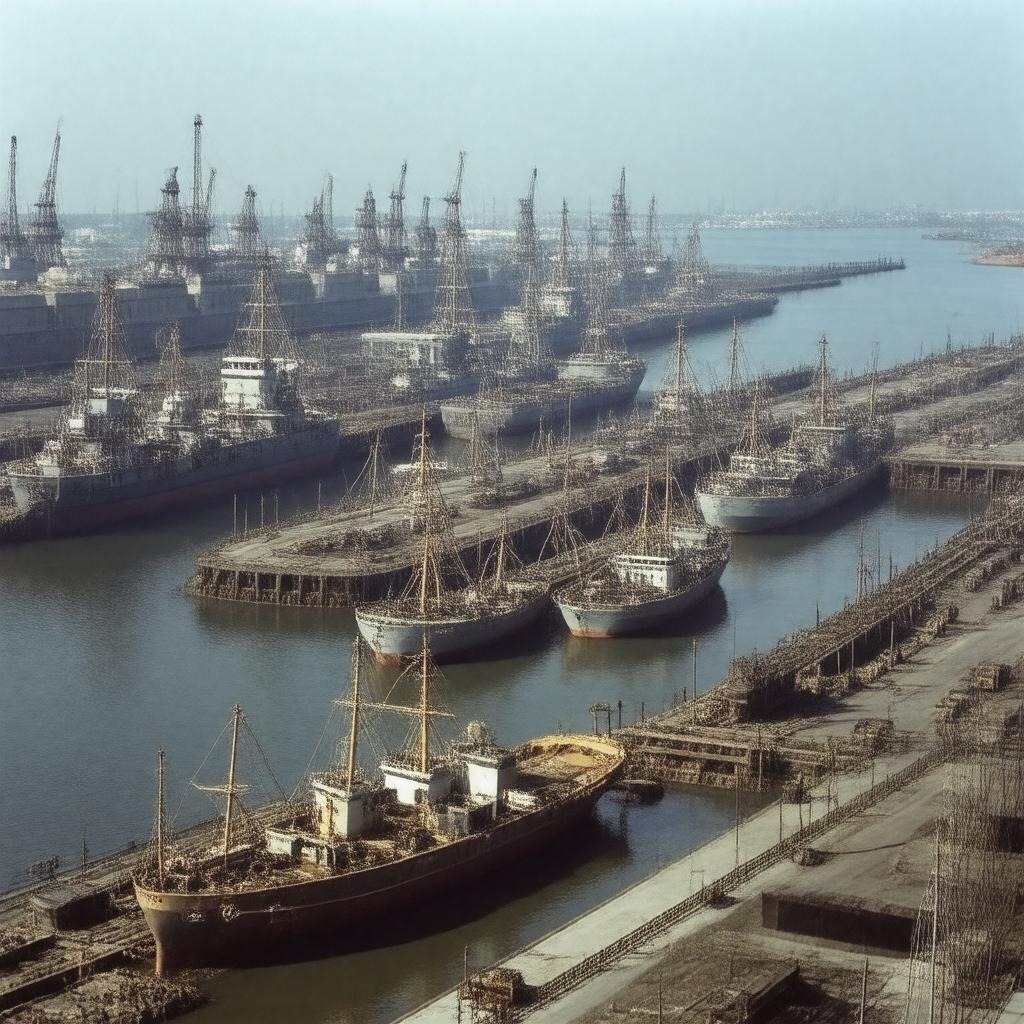 AI-created image of Fore River Shipyard