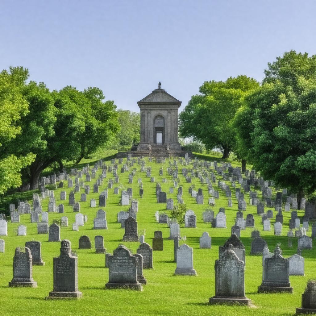 Click to view larger image AI-created image of Forest Hill Cemetery, Madison, Wisconsin