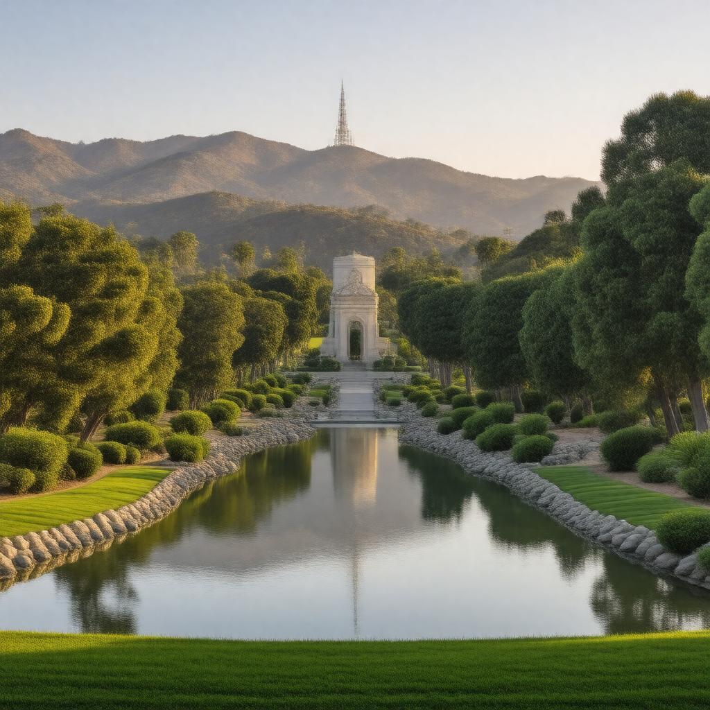 AI-created image of Forest Lawn Memorial Park, Hollywood Hills