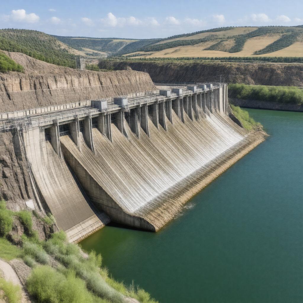 Click to view larger image AI-created image of Fort Randall Dam