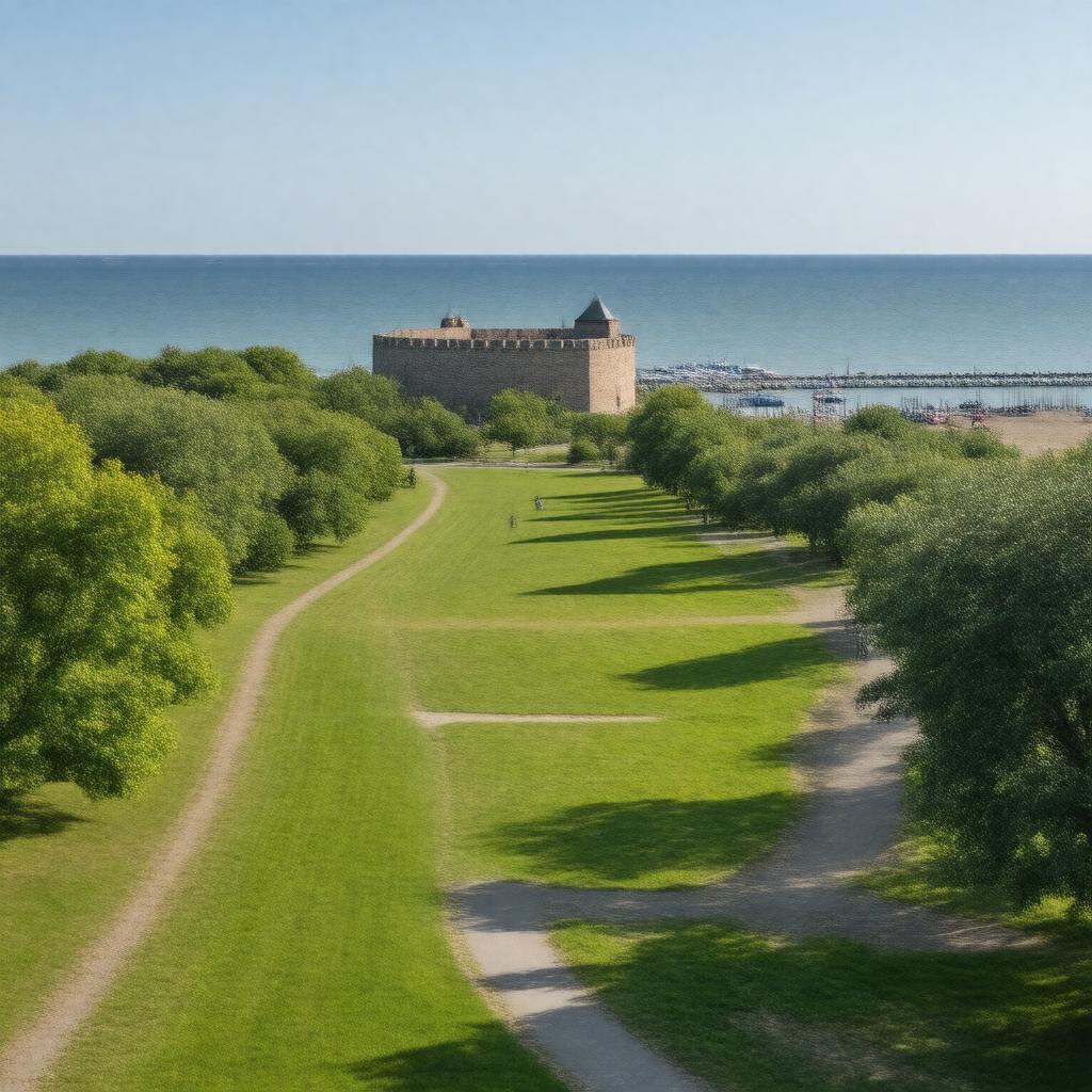 AI-created image of Fort Taber Park, New Bedford