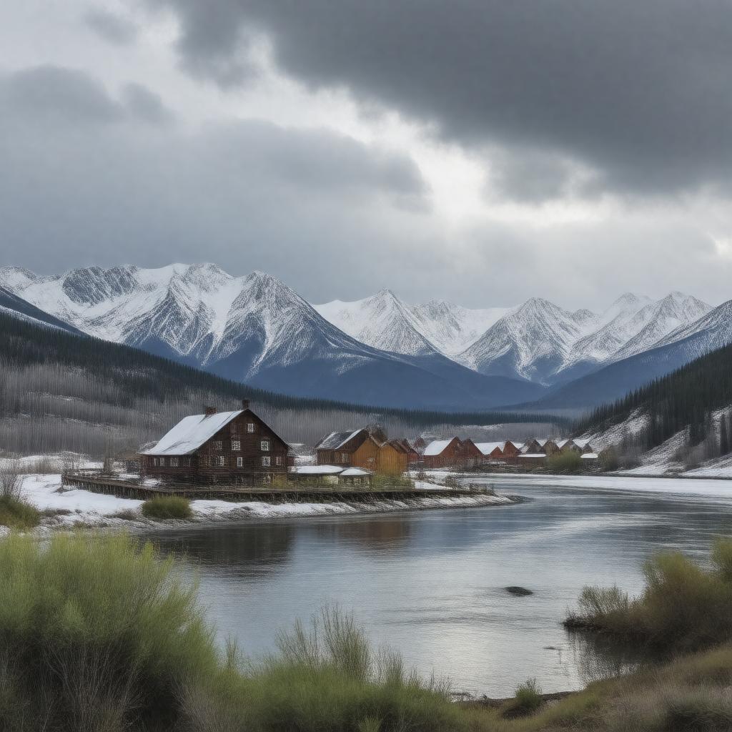 AI-created image of Fort Yukon, Alaska, USA