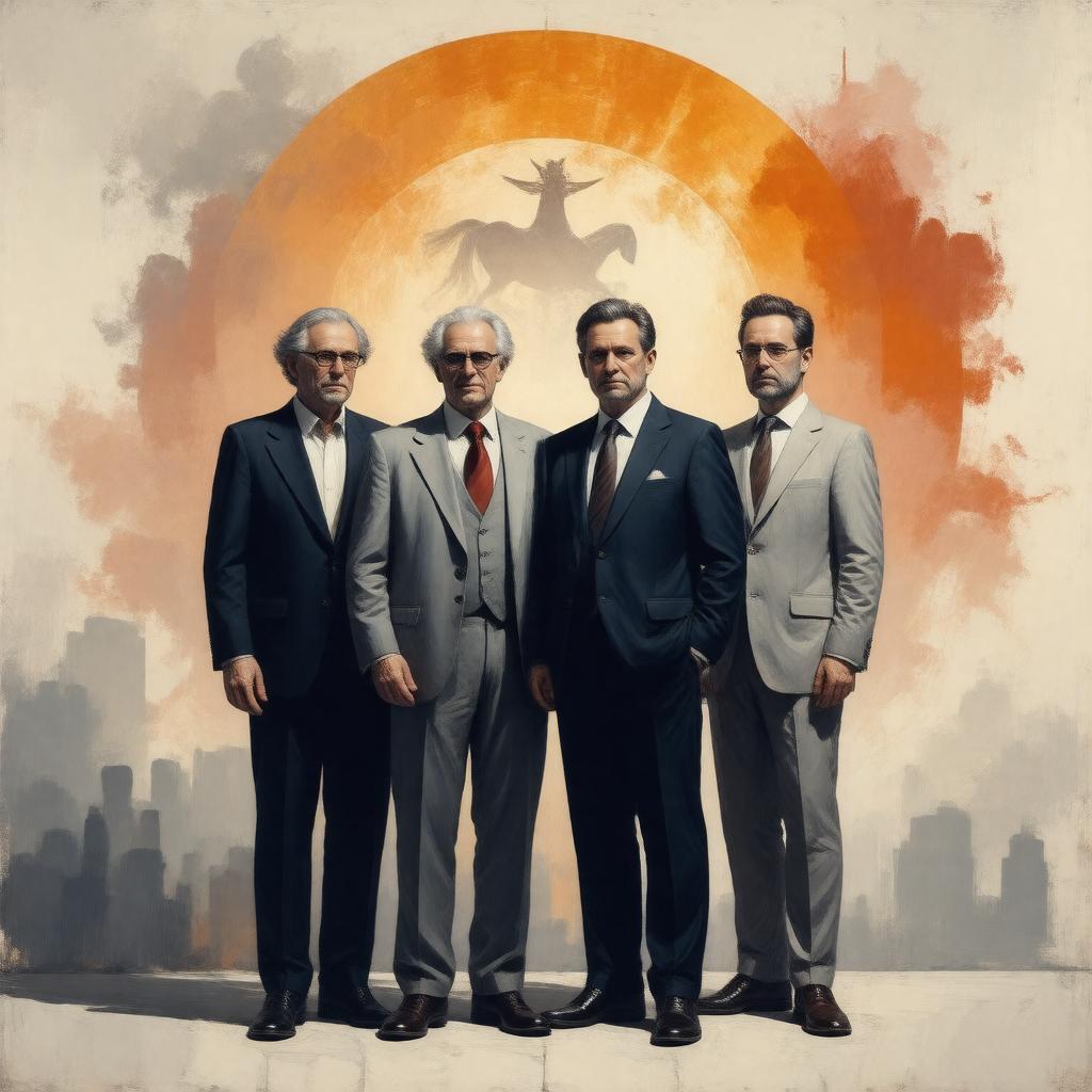 AI-created image of Four Horsemen of New Atheism