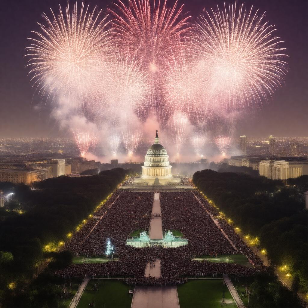 Click to view larger image AI-created image of Fourth of July Fireworks on the National Mall