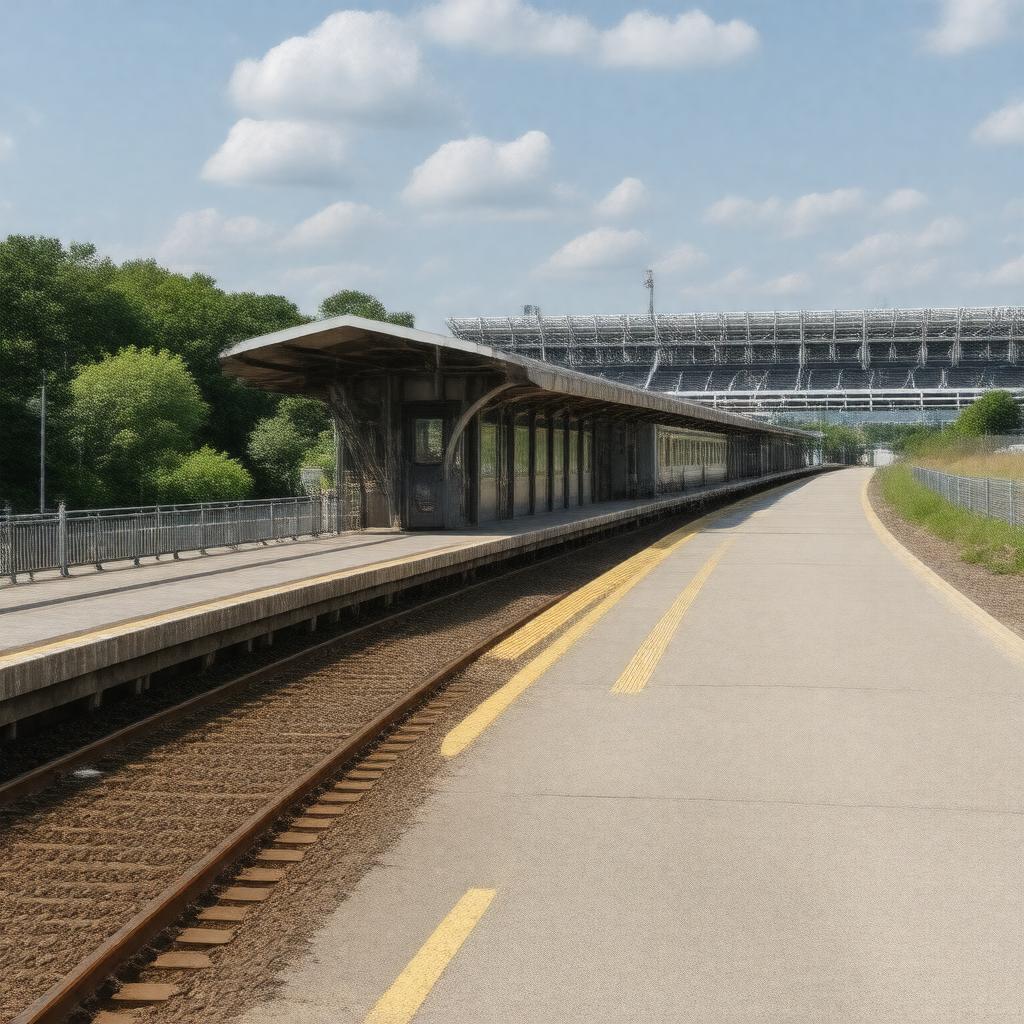 AI-created image of Foxboro MBTA station