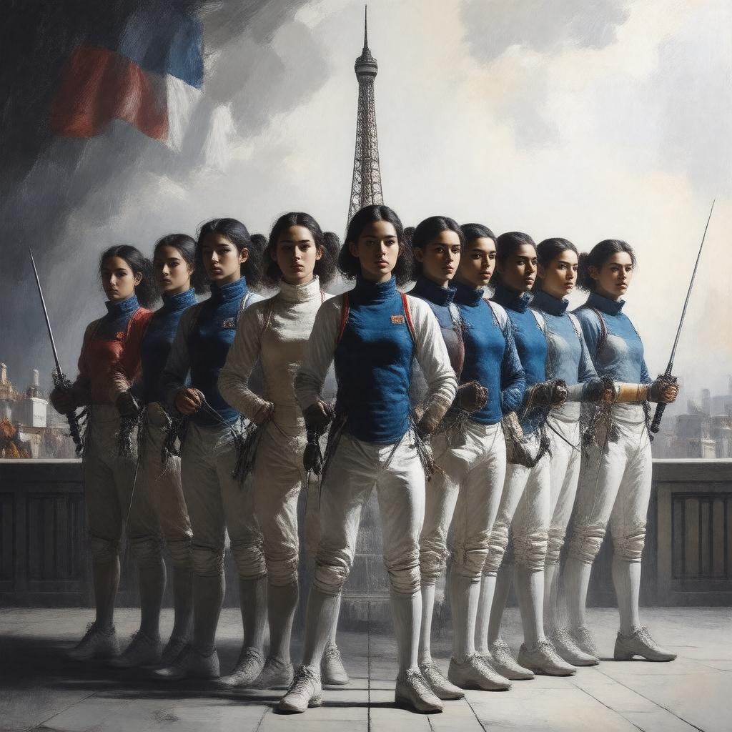 AI-created image of France fencing team