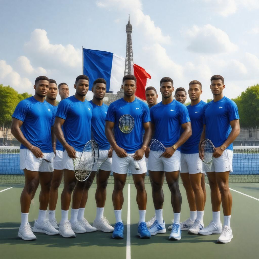 AI-created image of France tennis team