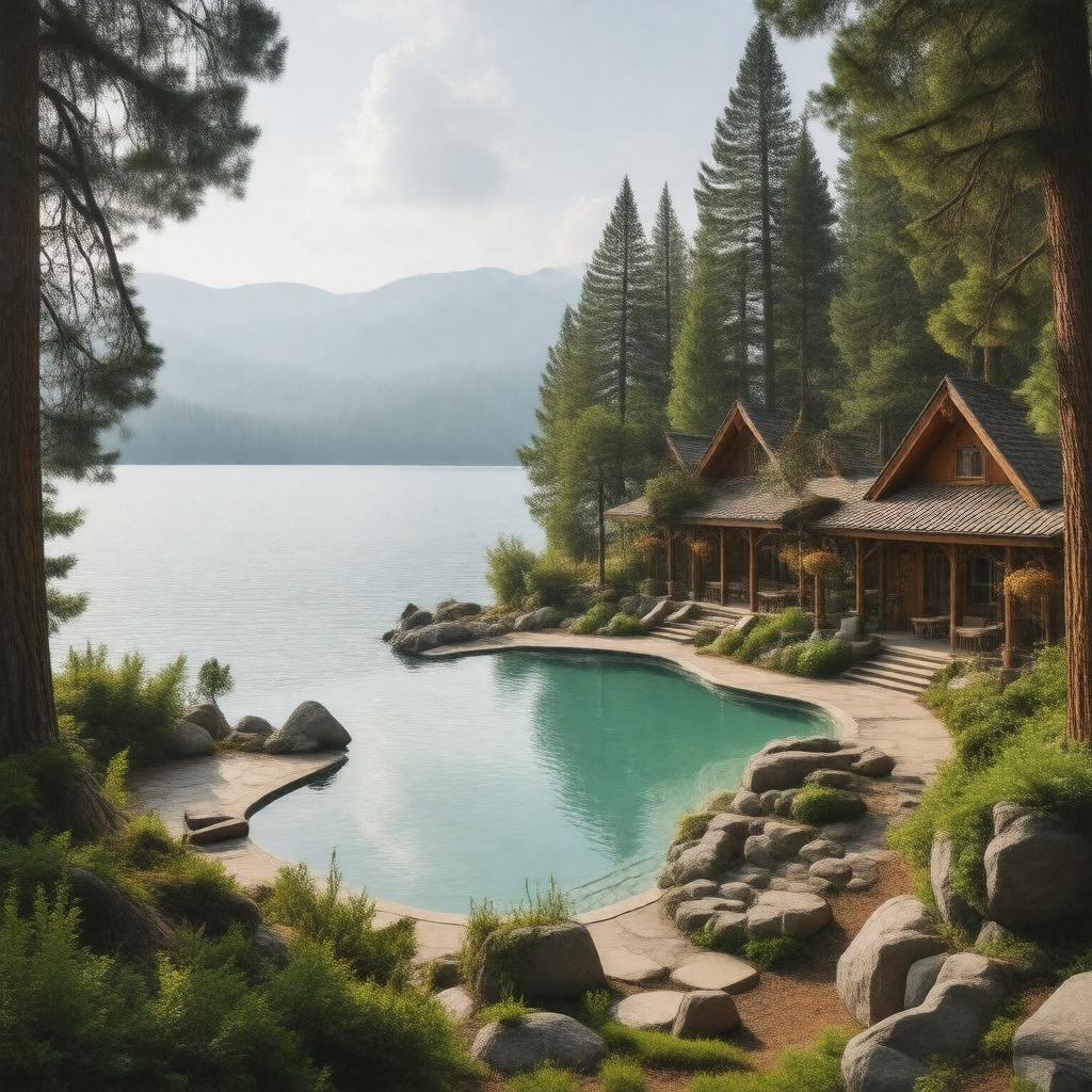 AI-created image of Franciscan Lakeside Lodge
