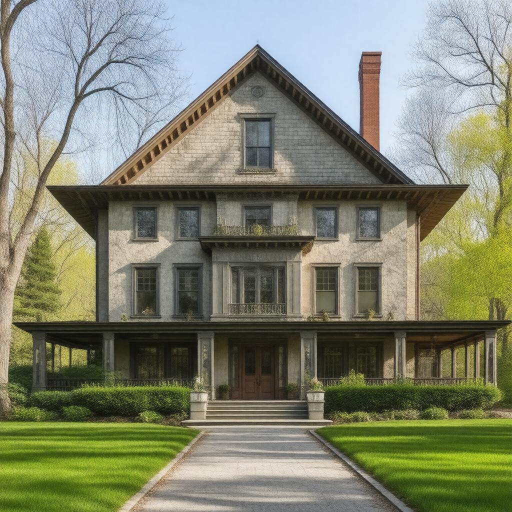 Click to view larger image AI-created image of Frank Lloyd Wright's Darwin D. Martin House