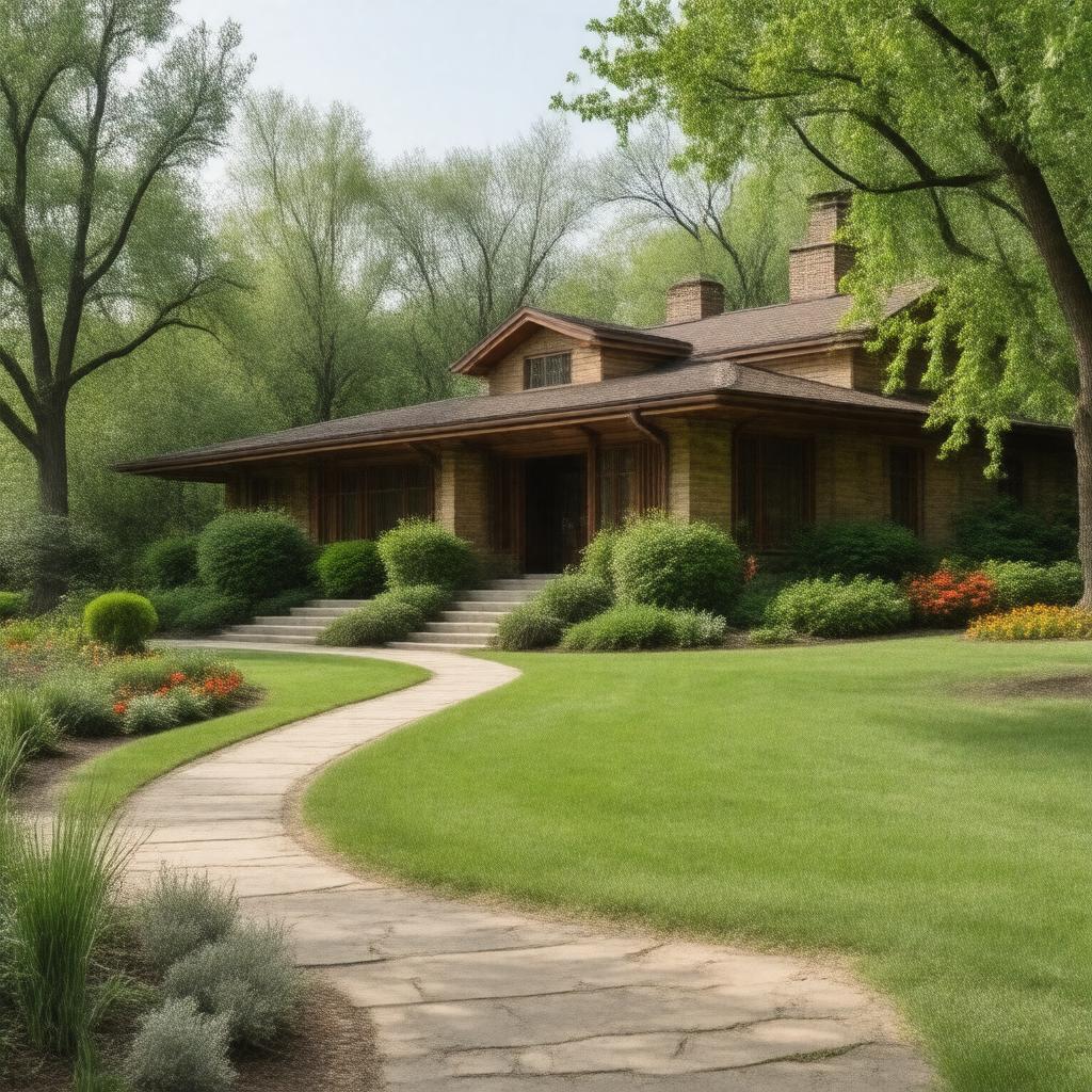 AI-created image of Frank Lloyd Wright's Westcott House