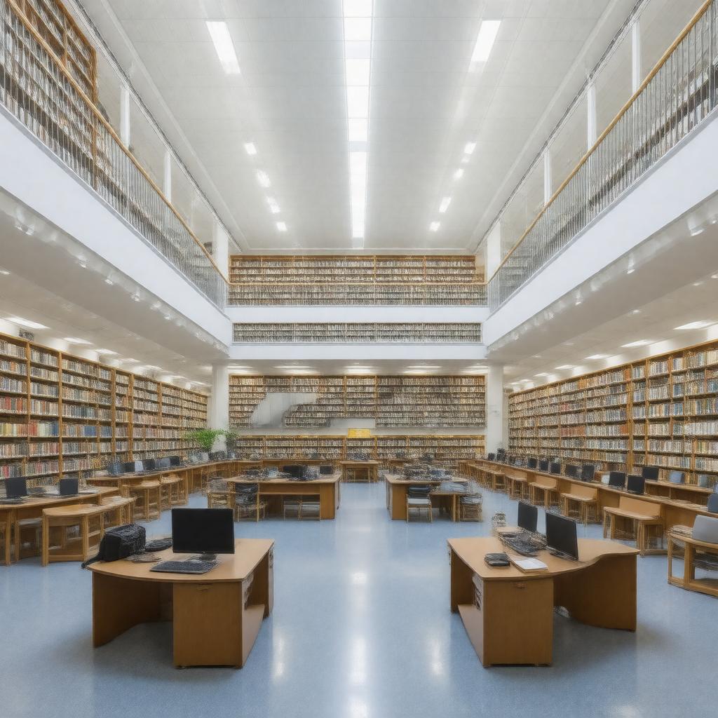 Click to view larger image AI-created image of Frank Melville Jr. Memorial Library