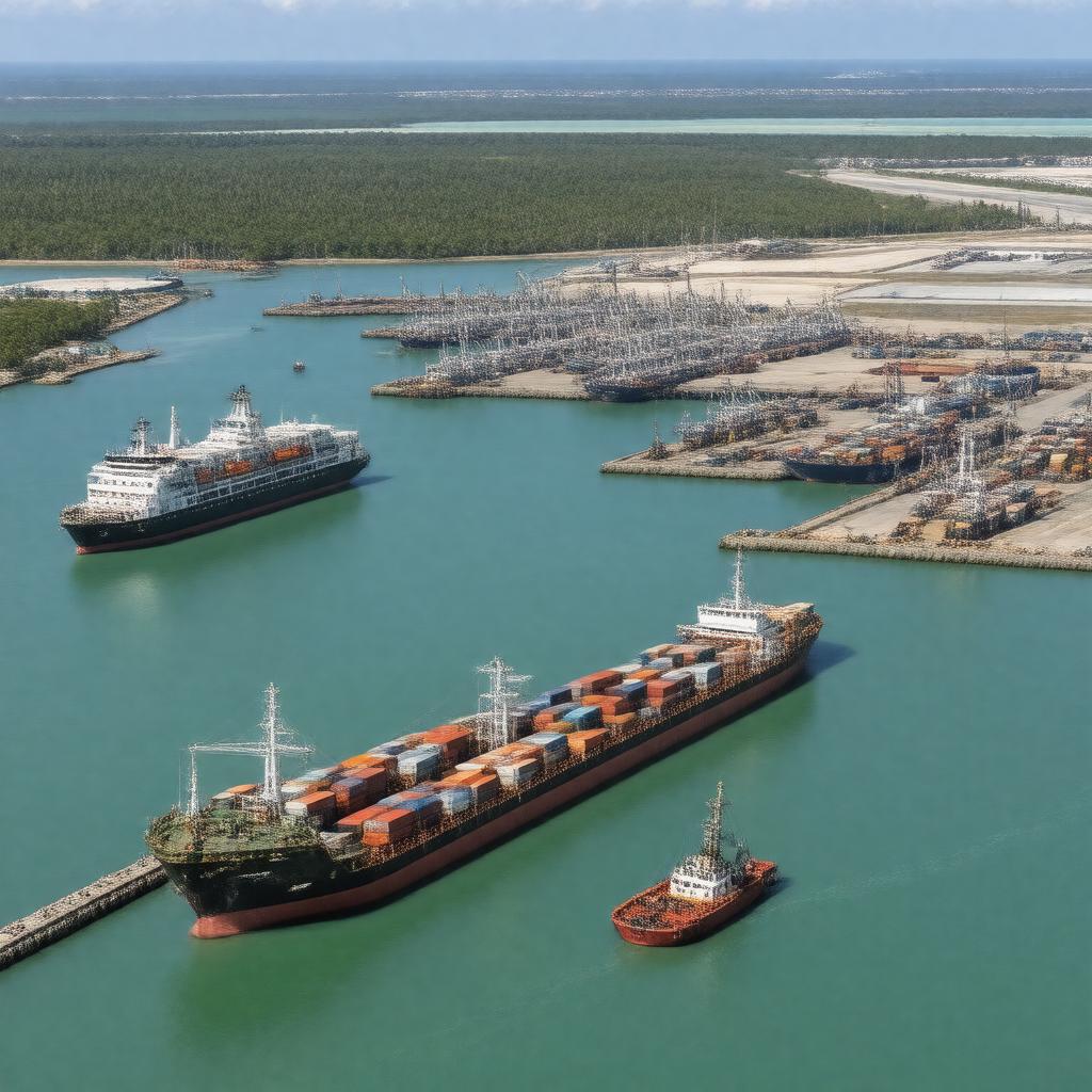 Click to view larger image AI-created image of Freeport Harbour