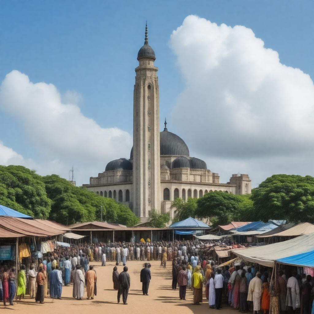 Click to view larger image AI-created image of Freetown Central Mosque