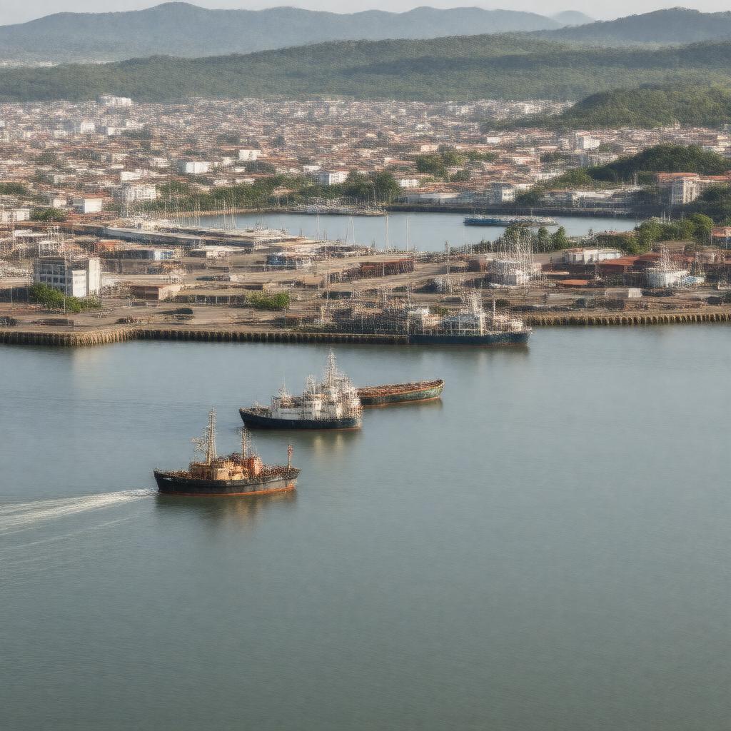 Click to view larger image AI-created image of Freetown Harbour
