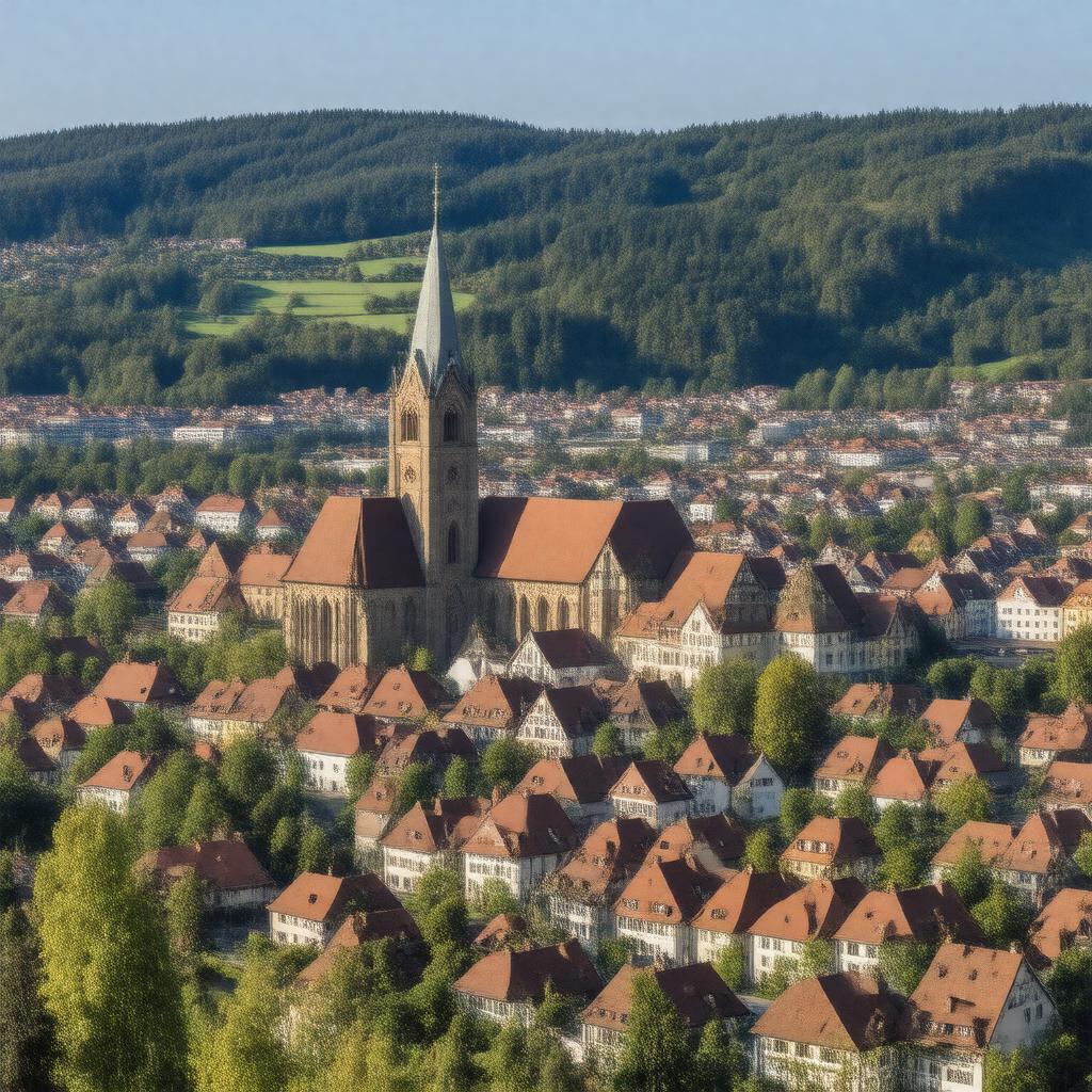 AI-created image of Freiburg im Breisgau, West Germany