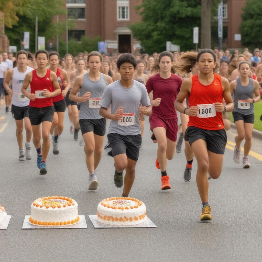Click to view larger image AI-created image of Freshman Cake Race