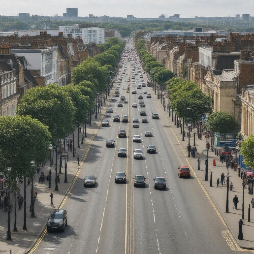 Click to view larger image AI-created image of Fulham Road