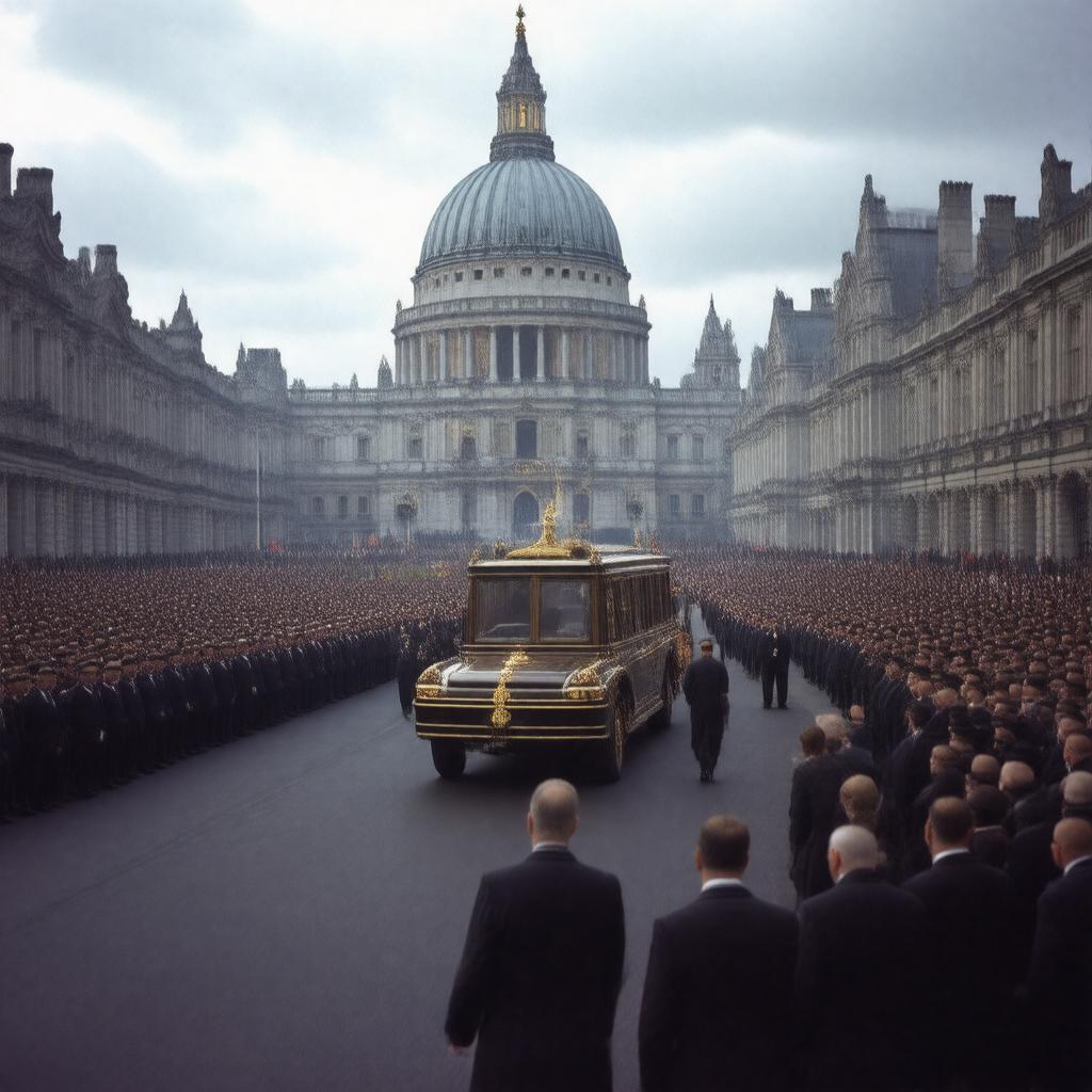 Click to view larger image AI-created image of Funeral of Sir Winston Churchill