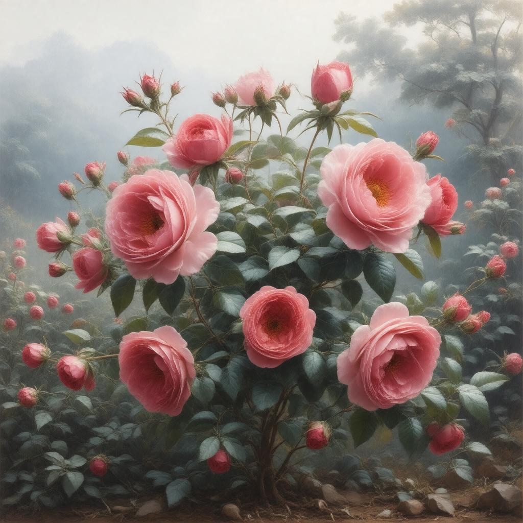 AI-created image of Gallica rose