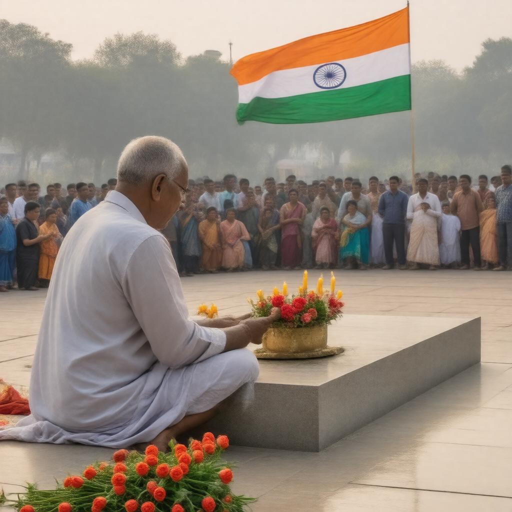 Click to view larger image AI-created image of Gandhi Jayanti (national holiday)