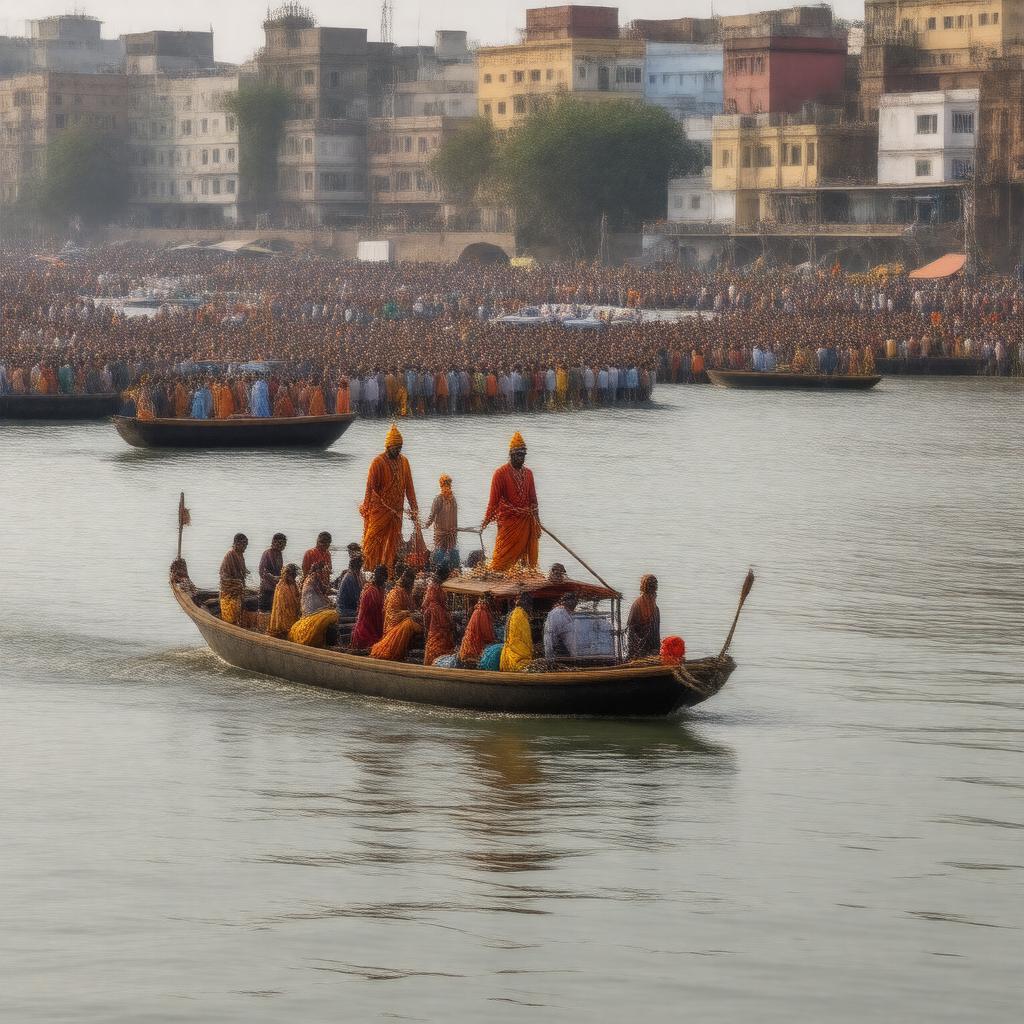Click to view larger image AI-created image of Ganga Mahotsav