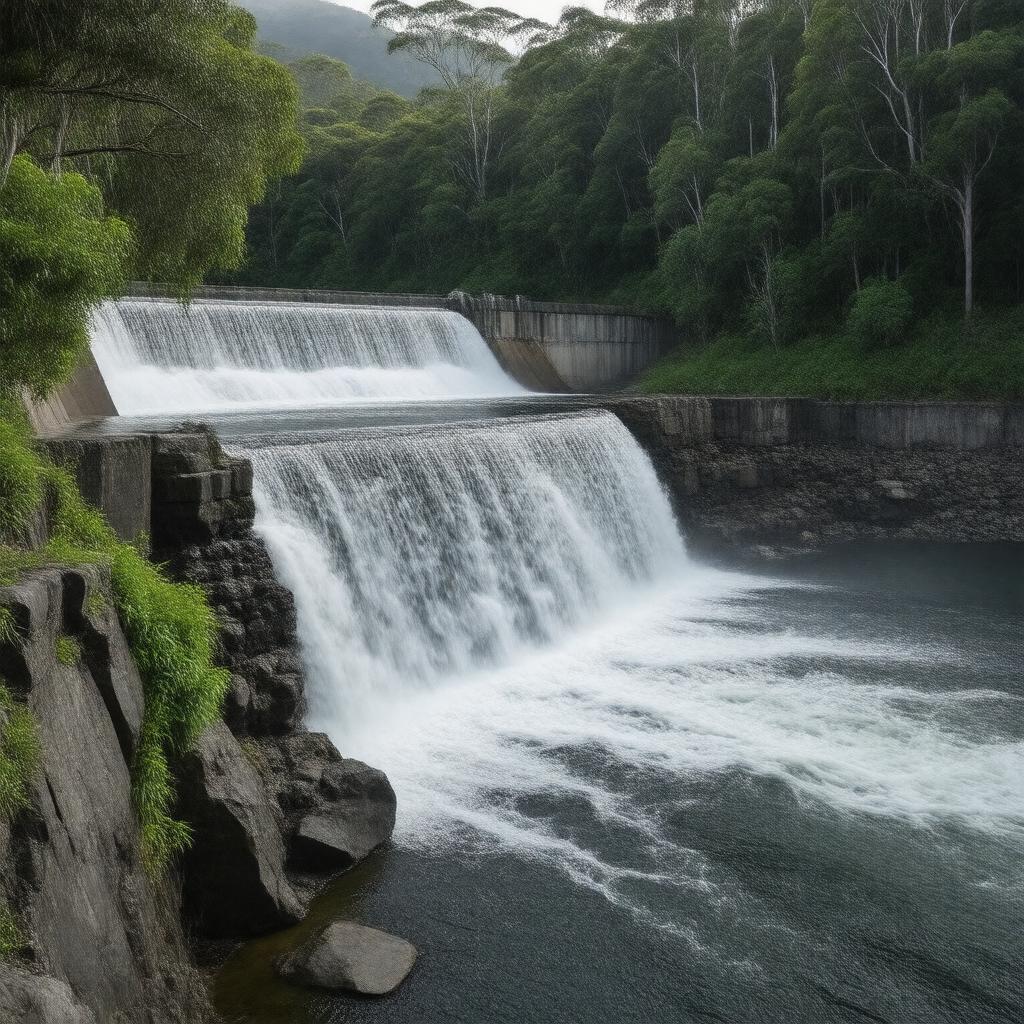 AI-created image of Gardner Falls Dam