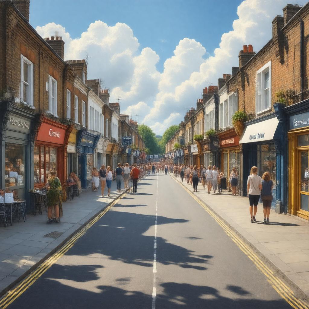 AI-created image of Garratt Lane, Earlsfield, London