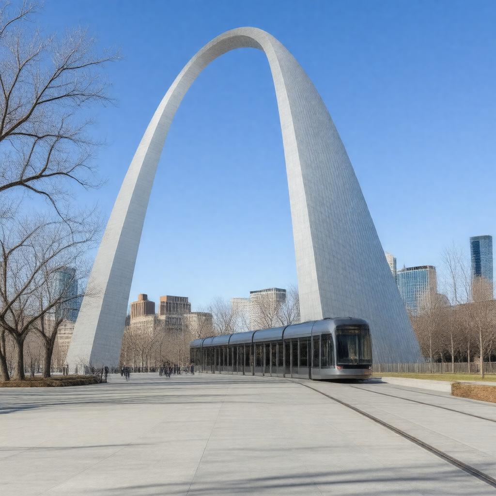 Click to view larger image AI-created image of Gateway Arch Visitor Center