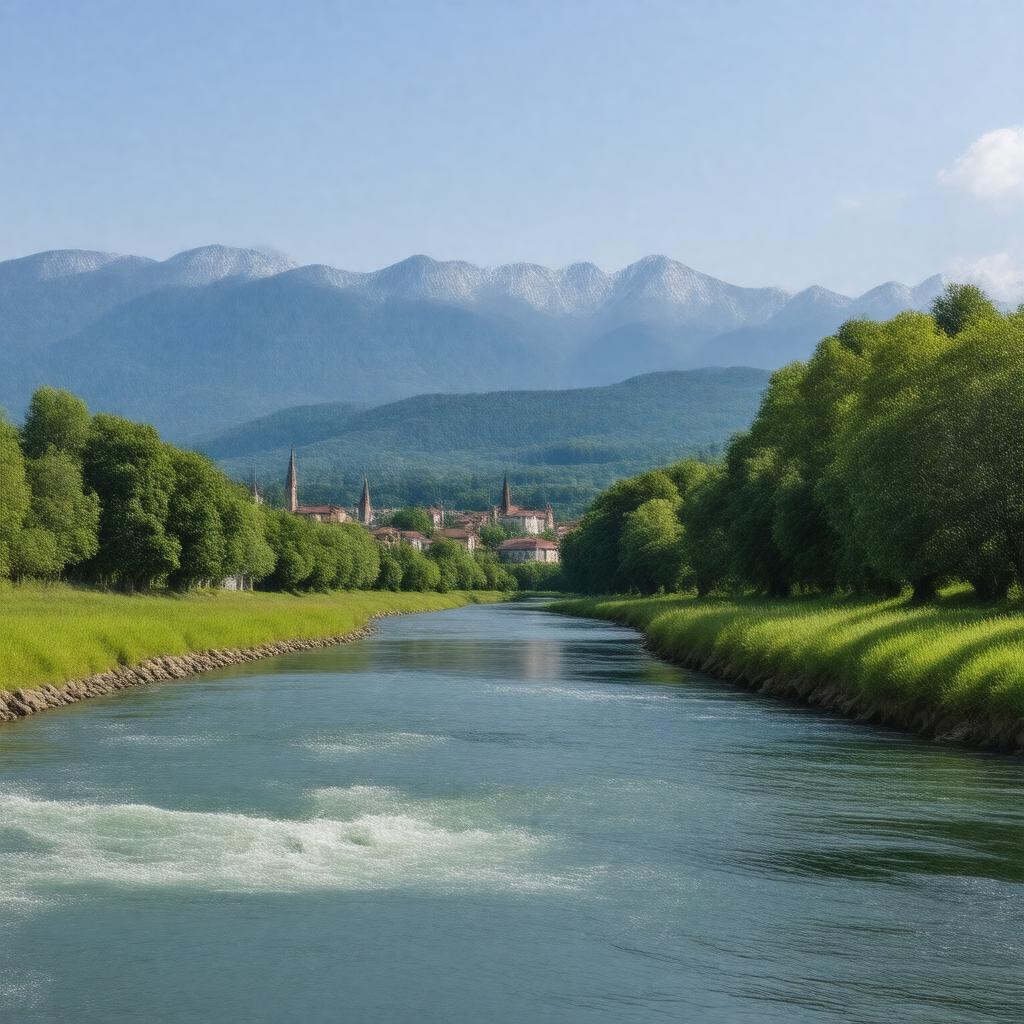AI-created image of Gave de Pau river