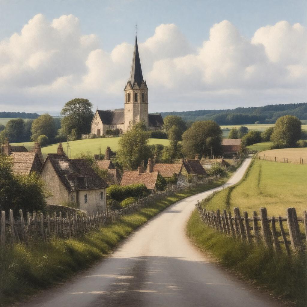 AI-created image of Gawcott, Buckinghamshire, England