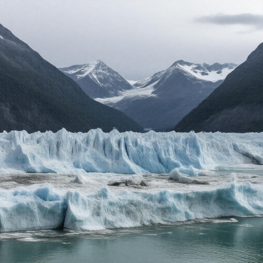 Click to view larger image AI-created image of Geikie Glacier