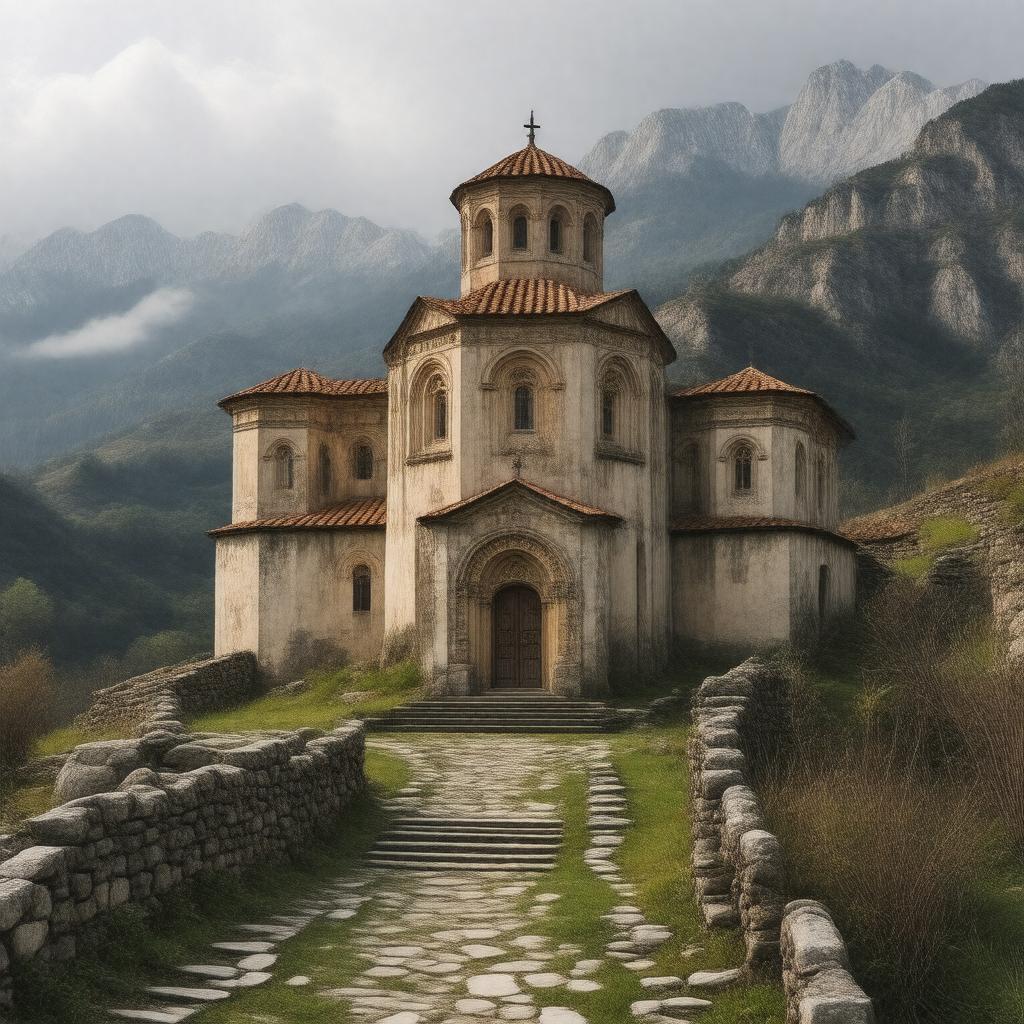 Click to view larger image AI-created image of Gelati Monastery