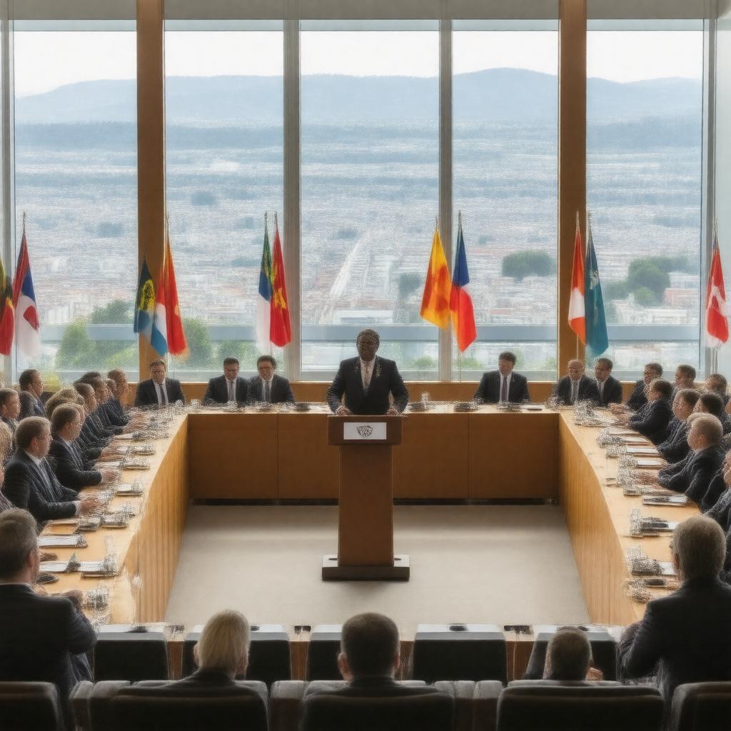 Click to view larger image AI-created image of Geneva Ministerial Conference 2022