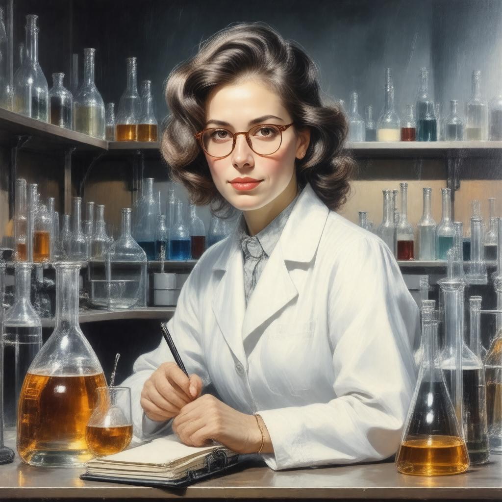 AI-created image of Geneviève Halban