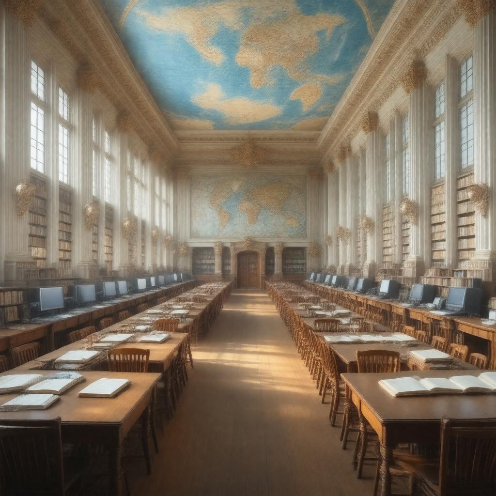 Click to view larger image AI-created image of Geography and Map Reading Room