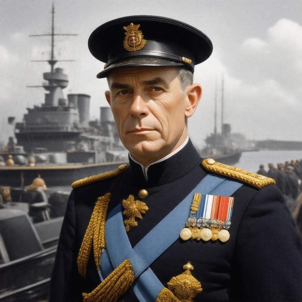 Click to view larger image AI-created image of George Mountbatten, 2nd Marquess of Milford Haven