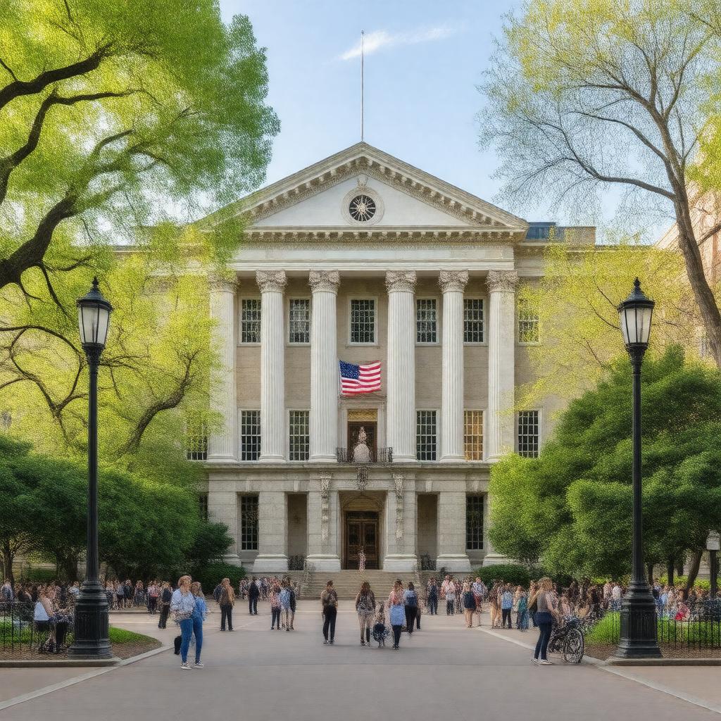 Click to view larger image AI-created image of George Washington University Law School