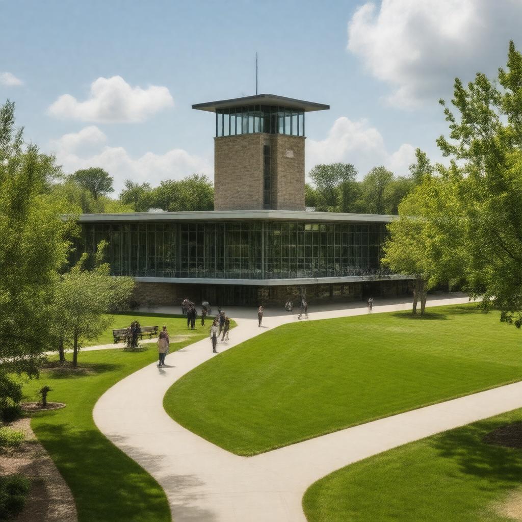 Click to view larger image AI-created image of Gerald R. Ford Library