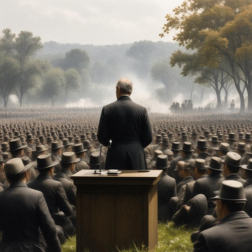 Click to view larger image AI-created image of Gettysburg Address (preceding speech)