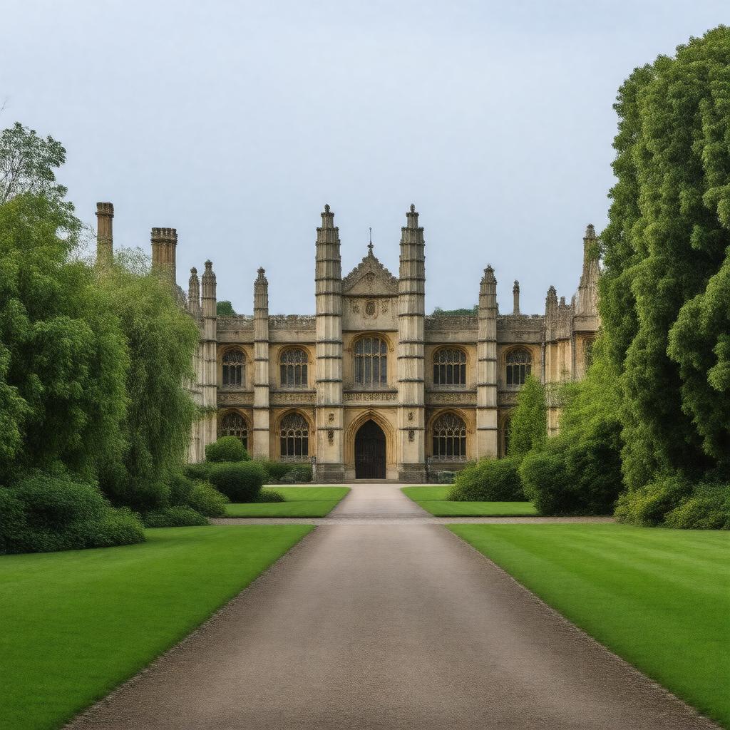 AI-created image of Girton College, Cambridge