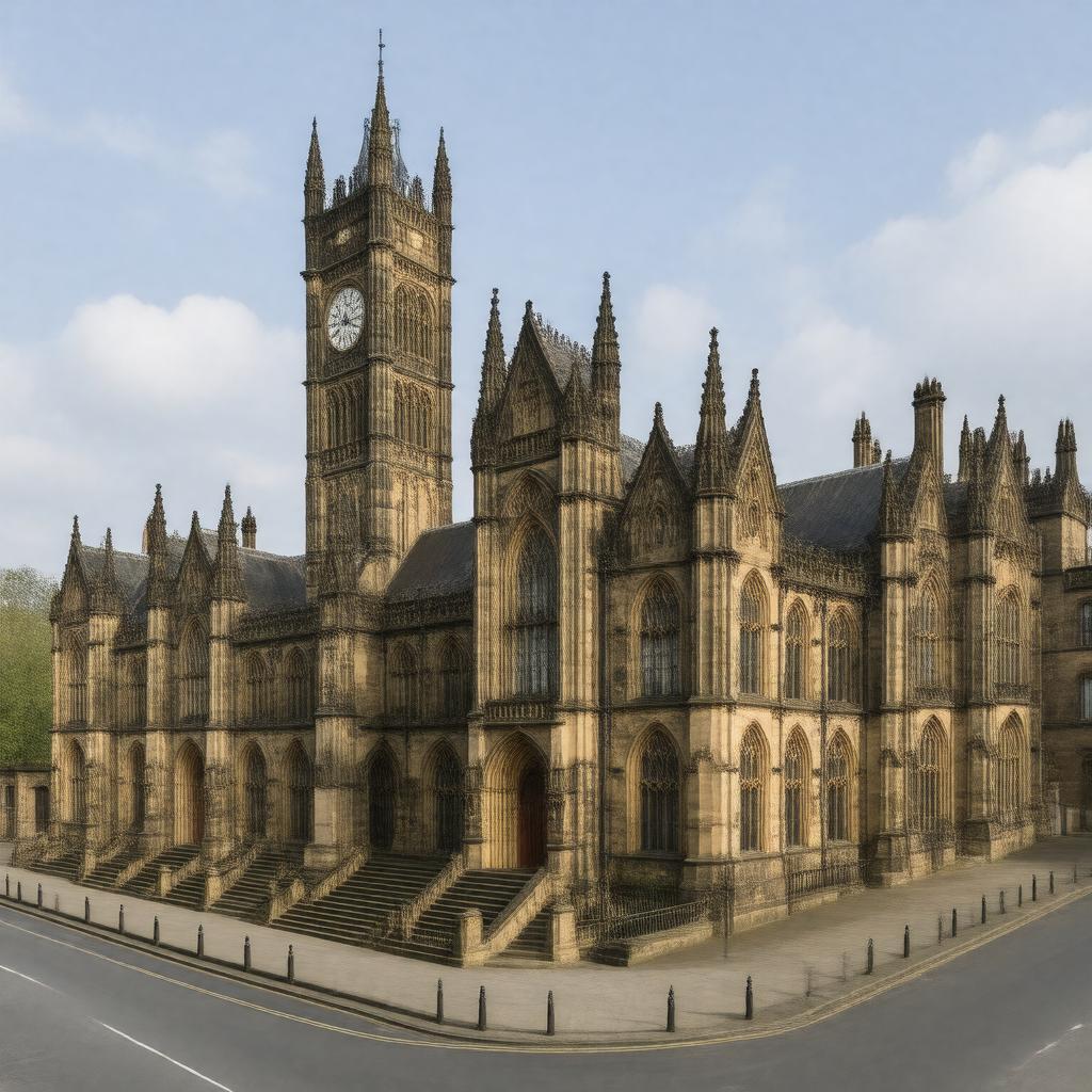 Click to view larger image AI-created image of Glasgow University main building