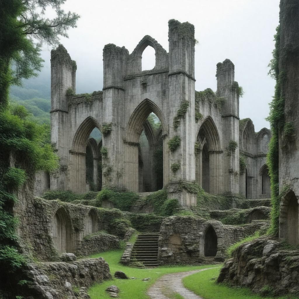 AI-created image of Glastonbury Abbey