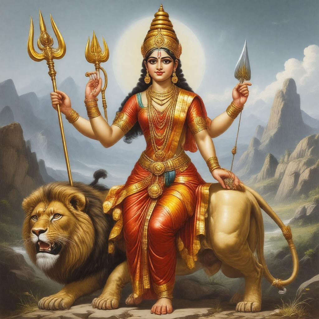 AI-created image of Goddess Durga