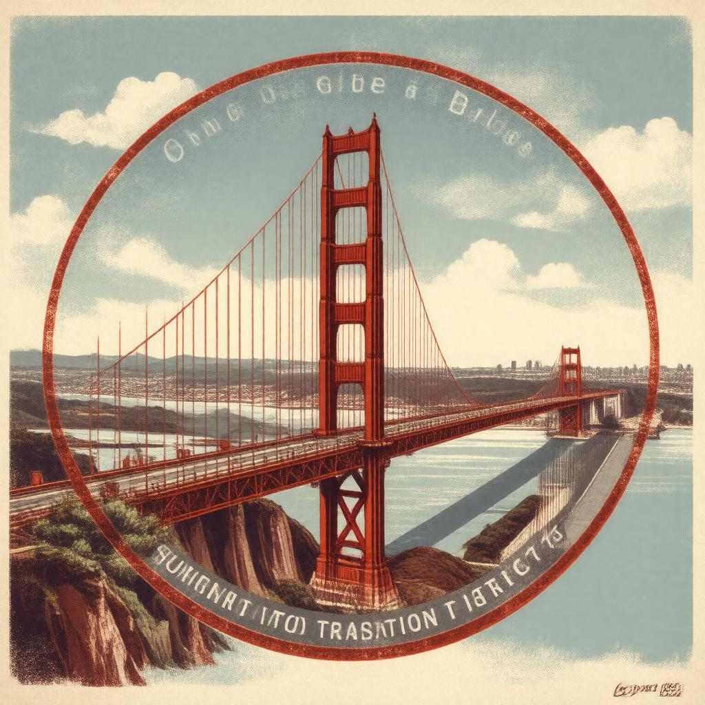 AI-created image of Golden Gate Bridge, Highway and Transportation District