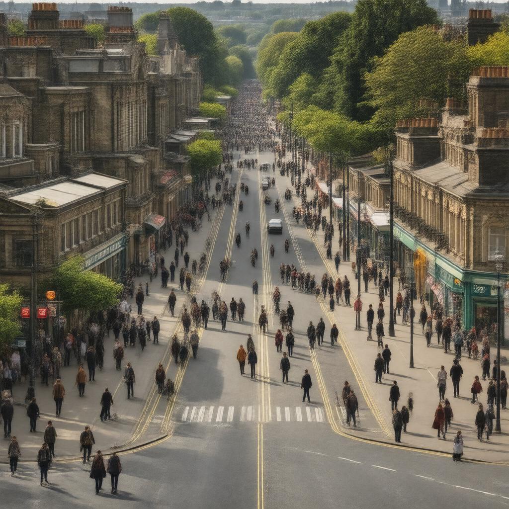 AI-created image of Golders Green, London, England