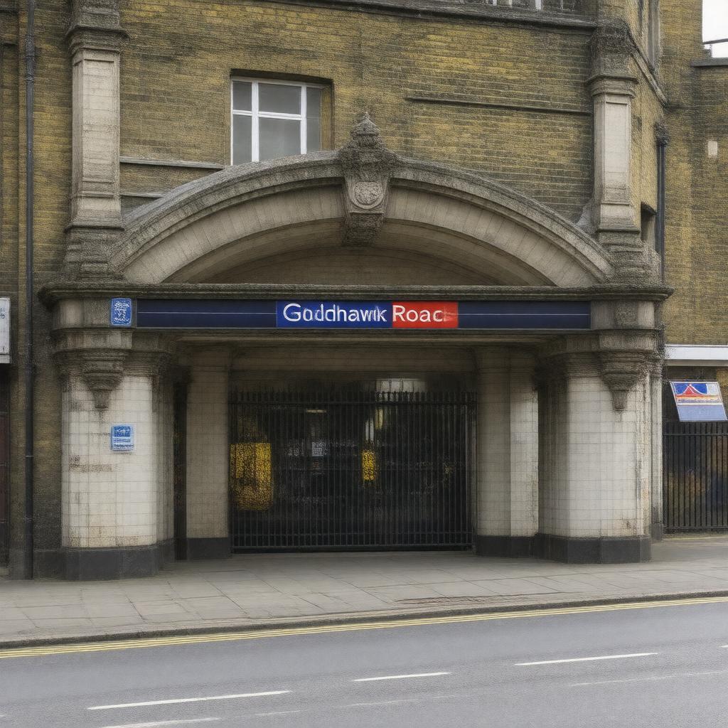 AI-created image of Goldhawk Road tube station