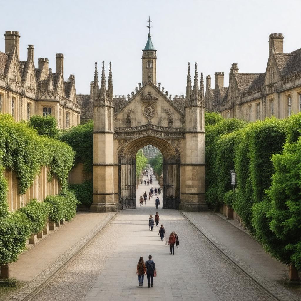 AI-created image of Gonville and Caius College, Cambridge