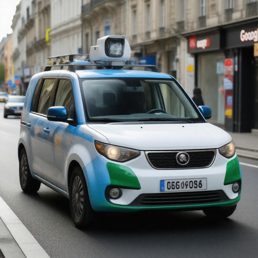 AI-created image of Google Street View car