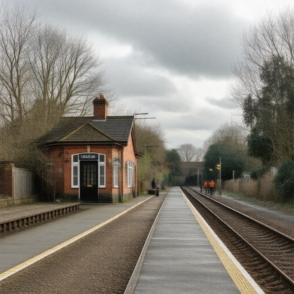 AI-created image of Gordon Hill railway station