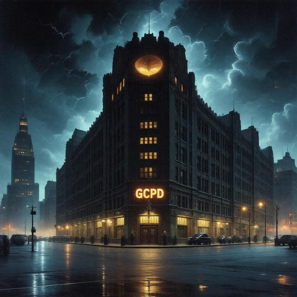 Click to view larger image AI-created image of Gotham City Police Department